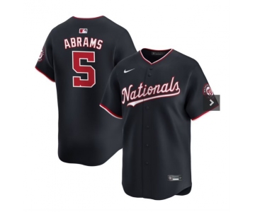 Men's Washington Nationals #5 CJ Abrams Navy 2024 Alternate Limited Stitched Baseball Jersey