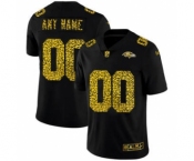 Men's Baltimore Ravens Custom Black Leopard Print Fashion Vapor Limited Football Jersey