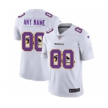 Men's Baltimore Ravens Custom White Team Logo Dual Overlap Limited Football Jersey