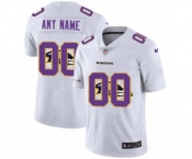 Men's Baltimore Ravens Custom White Team Logo Dual Overlap Limited Football Jersey