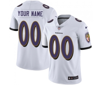 Men's Baltimore Ravens Customized White Vapor Untouchable Limited Player Football Jersey