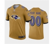 Men's Ravens Custom Gold Football Team Big Logo Fashion Vapor Limited Jersey