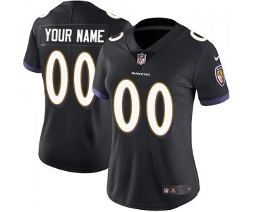 Women's Baltimore Ravens Customized Black Alternate Vapor Untouchable Limited Player Football Jersey