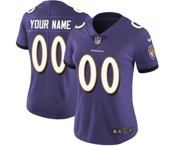 Women's Baltimore Ravens Customized Elite Purple Team Color Football Jersey