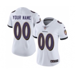 Women's Baltimore Ravens Customized Elite White Football Jersey