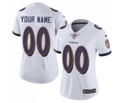 Women's Baltimore Ravens Customized Elite White Football Jersey