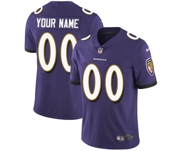 Youth Baltimore Ravens Customized Purple Team Color Vapor Untouchable Limited Player Football Jersey