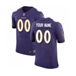 Men's Baltimore Ravens Customized Elite Purple Team Color Football Jersey