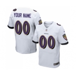 Men's Baltimore Ravens Customized Elite White Football Jersey