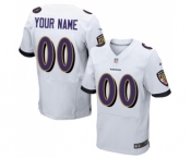 Men's Baltimore Ravens Customized Elite White Football Jersey