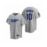 Los Angeles Dodgers #10 Justin Turner Gray 2020 World Series Replica Jersey