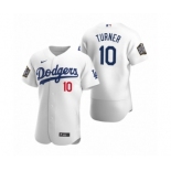 Los Angeles Dodgers #10 Justin Turner Nike White 2020 World Series Authentic Jersey