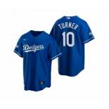 Los Angeles Dodgers #10 Justin Turner Royal 2020 World Series Champions Replica Jersey