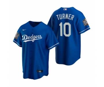 Los Angeles Dodgers #10 Justin Turner Royal 2020 World Series Replica Jersey