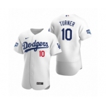 Los Angeles Dodgers #10 Justin Turner White 2020 World Series Champions Authentic Jersey