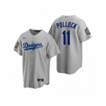 Los Angeles Dodgers #11 A.J. Pollock Gray 2020 World Series Replica Jersey