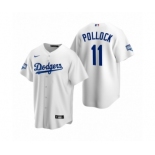 Los Angeles Dodgers #11 A.J. Pollock White 2020 World Series Champions Replica Jersey