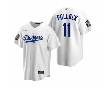 Los Angeles Dodgers #11 A.J. Pollock White 2020 World Series Replica Jersey