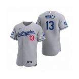 Los Angeles Dodgers #13 Max Muncy Gray 2020 World Series Champions Road Authentic Jersey