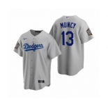 Los Angeles Dodgers #13 Max Muncy Gray 2020 World Series Replica Jersey