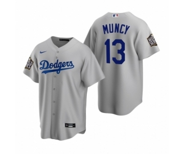 Los Angeles Dodgers #13 Max Muncy Gray 2020 World Series Replica Jersey