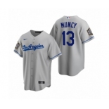 Los Angeles Dodgers #13 Max Muncy Gray 2020 World Series Replica Road Jersey