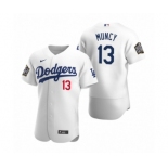 Los Angeles Dodgers #13 Max Muncy Nike White 2020 World Series Authentic Jersey