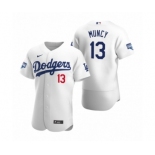 Los Angeles Dodgers #13 Max Muncy White 2020 World Series Champions Authentic Jersey