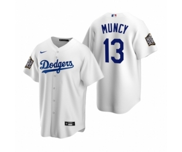 Los Angeles Dodgers #13 Max Muncy White 2020 World Series Replica Jersey