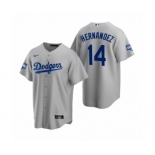 Los Angeles Dodgers #14 Enrique Hernandez Gray 2020 World Series Champions Replica Jersey