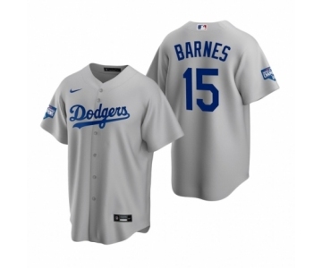 Los Angeles Dodgers #15 Austin Barnes Gray 2020 World Series Champions Replica Jersey