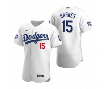 Los Angeles Dodgers #15 Austin Barnes White 2020 World Series Champions Authentic Jersey