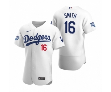 Los Angeles Dodgers #16 Will Smith White 2020 World Series Champions Authentic Jersey