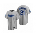 Los Angeles Dodgers #21 Walker Buehler Gray 2020 World Series Champions Replica Jersey