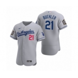 Los Angeles Dodgers #21 Walker Buehler Nike Gray 2020 World Series Authentic Road Jersey