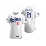 Los Angeles Dodgers #21 Walker Buehler White 2020 World Series Champions Authentic Jersey