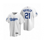 Los Angeles Dodgers #21 Walker Buehler White 2020 World Series Champions Replica Jersey