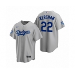 Los Angeles Dodgers #22 Clayton Kershaw Gray 2020 World Series Champions Replica Jersey