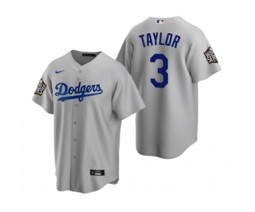 Los Angeles Dodgers #3 Chris Taylor Gray 2020 World Series Replica Jersey