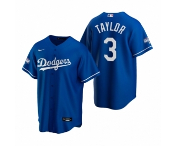 Los Angeles Dodgers #3 Chris Taylor Royal 2020 World Series Champions Replica Jersey