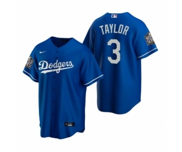 Los Angeles Dodgers #3 Chris Taylor Royal 2020 World Series Replica Jersey