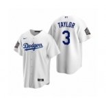 Los Angeles Dodgers #3 Chris Taylor White 2020 World Series Replica Jersey