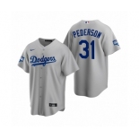 Los Angeles Dodgers #31 Joc Pederson Gray 2020 World Series Champions Replica Jersey