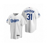 Los Angeles Dodgers #31 Joc Pederson White 2020 World Series Champions Replica Jersey