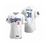 Los Angeles Dodgers #31 Mike Piazza Nike White 2020 World Series Authentic Jersey