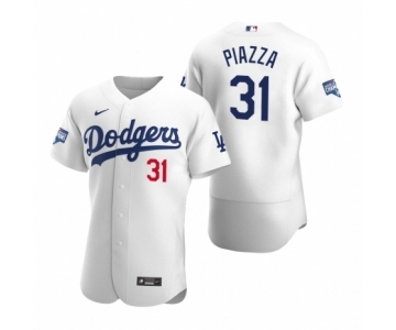 Los Angeles Dodgers #31 Mike Piazza White 2020 World Series Champions Authentic Jersey