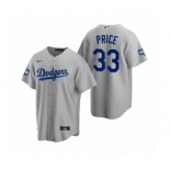 Los Angeles Dodgers #33 David Price Gray 2020 World Series Champions Replica Jersey