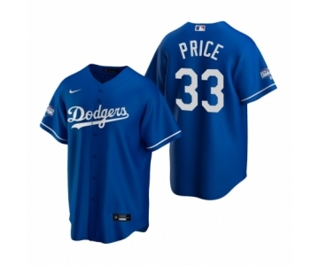 Los Angeles Dodgers #33 David Price Royal 2020 World Series Champions Replica Jersey