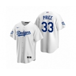 Los Angeles Dodgers #33 David Price White 2020 World Series Champions Replica Jersey