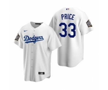 Los Angeles Dodgers #33 David Price White 2020 World Series Replica Jersey